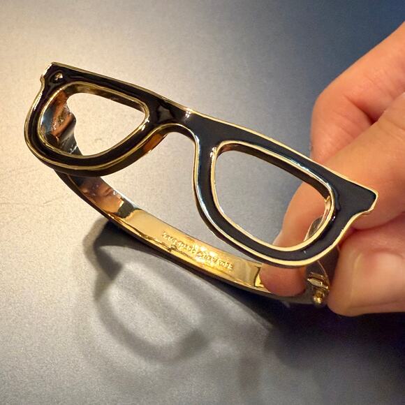 Kate Spade Goreski Eyeglasses Gold & Black Enamel Bracelet - Picture 3 of 9